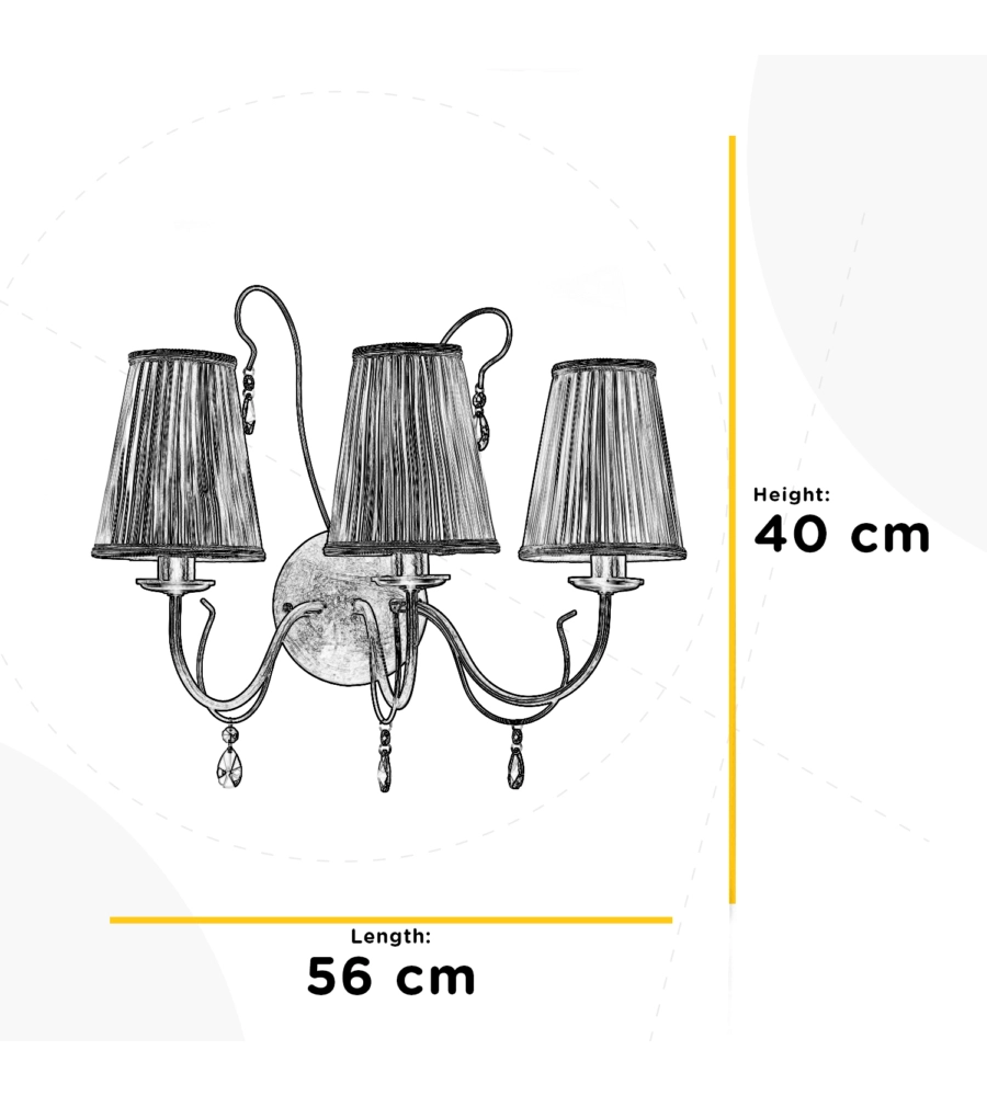 APPLIQUE 3 LUCI ONLI "DELIA" BRONZO E14